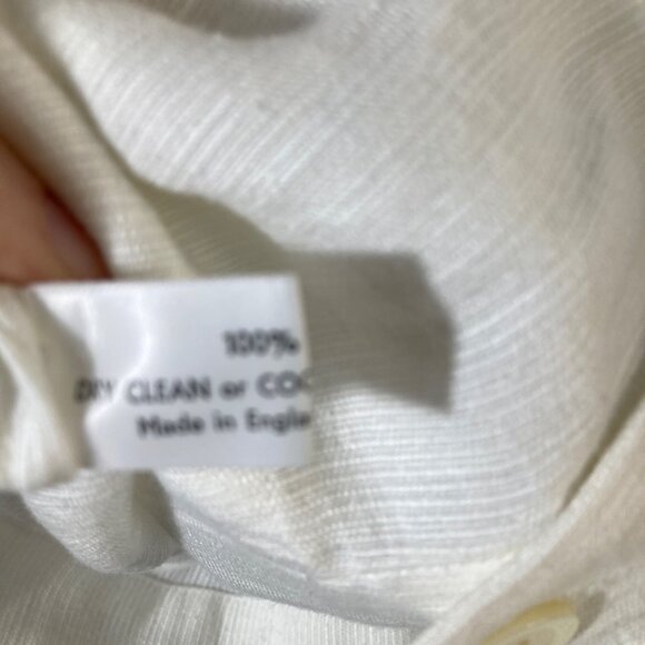 Womens Eskandar Bergdorf Goodman Ribbed Look Linen Button Vest Cream 10 - 12 - Picture 8 of 10